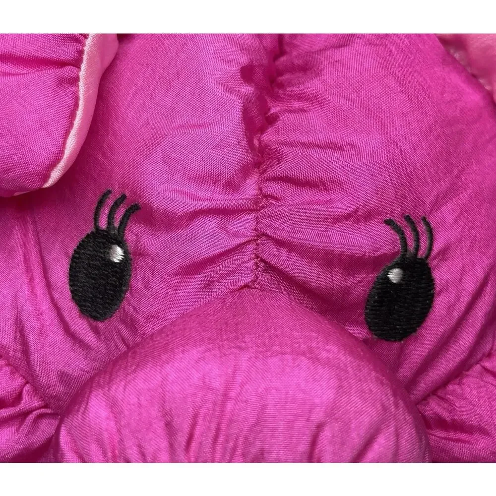Vintage 1991 Commonwealth Hot Puffs Pink Pig Parachute Plush 10” Puffalump Neon